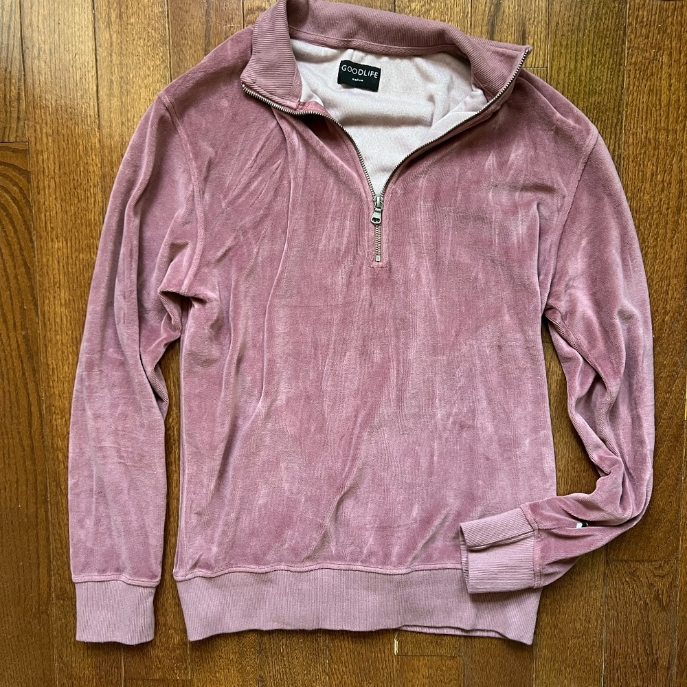 Goodlife velour half zip
